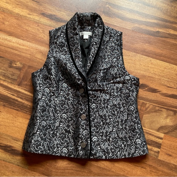 Christopher & Banks SmallMetallic Floral Brocade Vest - Picture 5 of 7